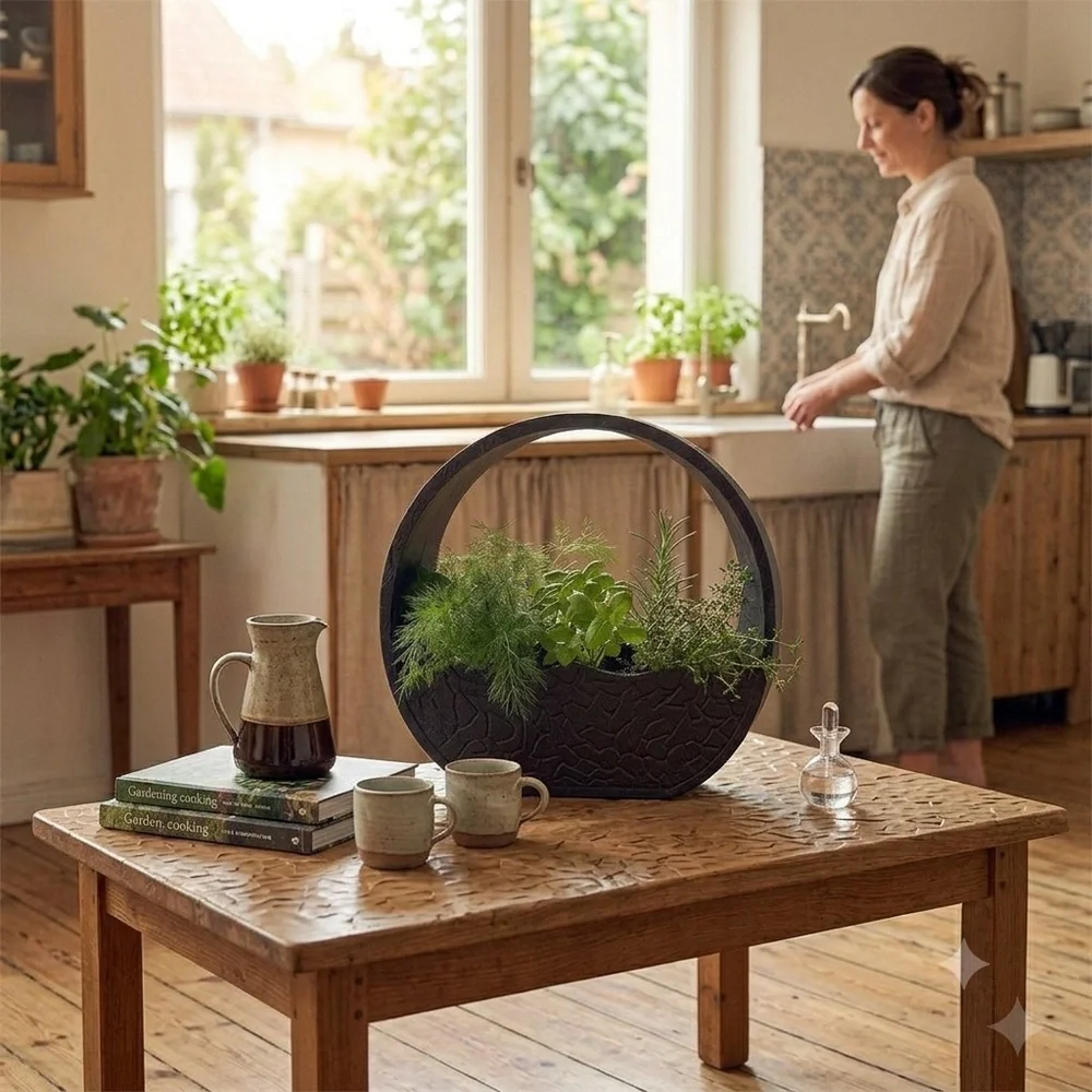 Modern Zen Self-Watering Planter Textured